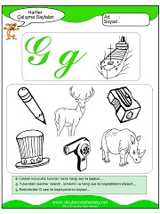 G Sesi Çalışma Sayfaları